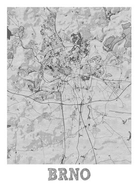 Brno Pencil Street Map