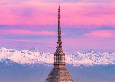 Turin italy at sunrise