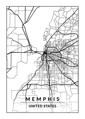 Map of Memphis USA