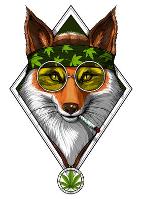 Fox Hippie Smoking Weed