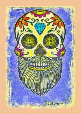 Colored Sugar Skull Art