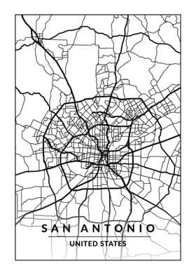 Map of San Antonio USA