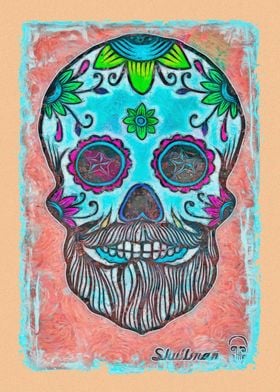 Colored Sugar Skull Art