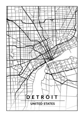 Map of Detroit USA