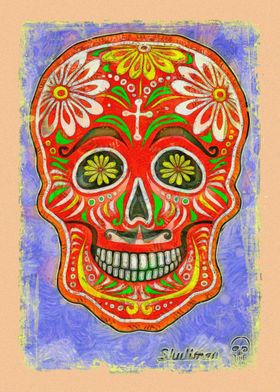 Colored Sugar Skull Art