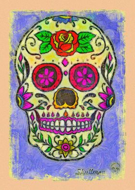 Colored Sugar Skull Art