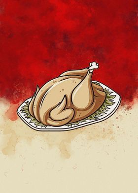 American meal of turkey