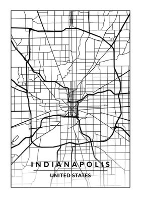 Map of Indianapolis USA