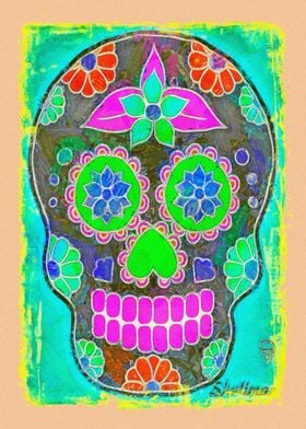 Colored Sugar Skull Art