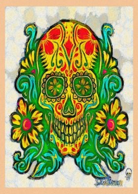 Colored Sugar Skull Image