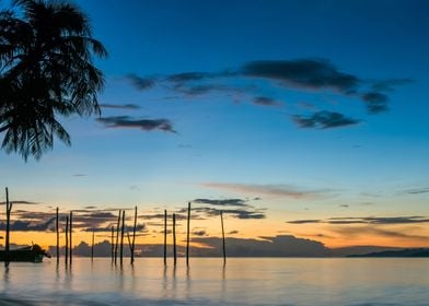 Sunset On Kri Island Boats