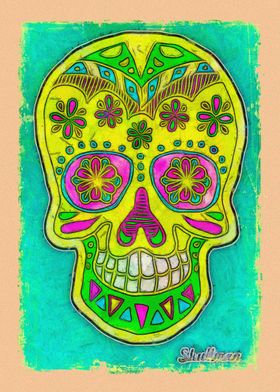 Colored Sugar Skull Image