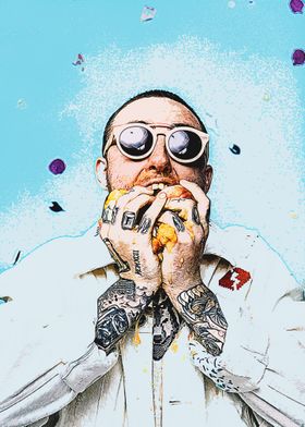 Metal Poster Displate Mac Miller with magnet mounting system for