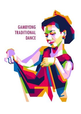 Gambyong Dance in WPAP art