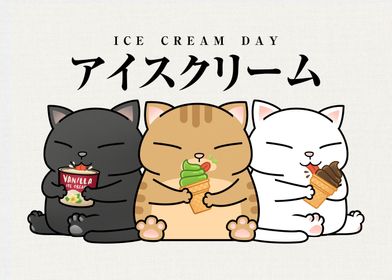 Chubby Cat Trio Ice Cream