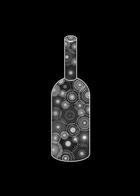 Bottle mandala monochrome