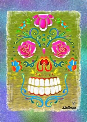 Colorful Sugar Skull Art