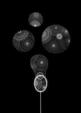 Bubbles mandala monochrome