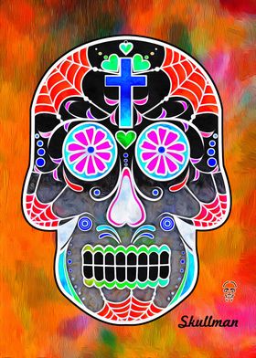 Colorful Sugar Skull Art