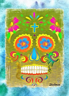 Colorful Sugar Skull Art