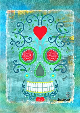 Colorful Sugar Skull Art