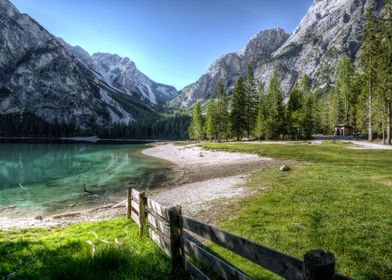 lake in green valley