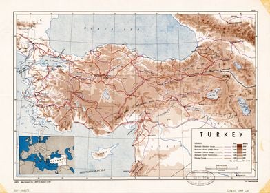 Map of Turkey 1949