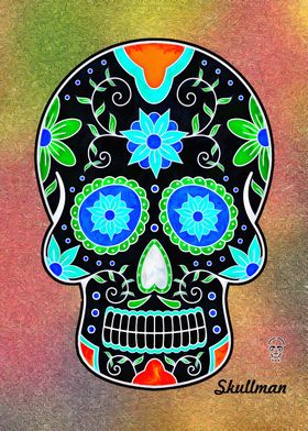 Colorful Sugar Skull Art