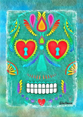 Colorful Sugar Skull Art