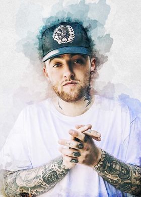 Mac Miller Tattoos Rap Music Poster