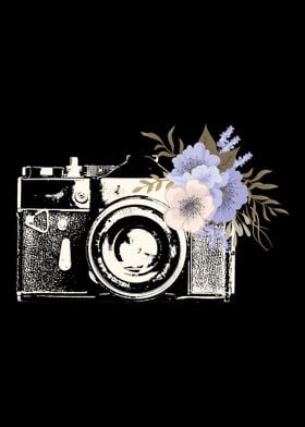 Vintage Floral Camera