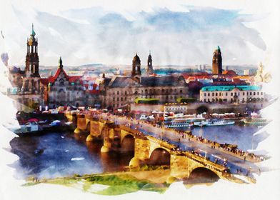 Dresden Germany Watercolor