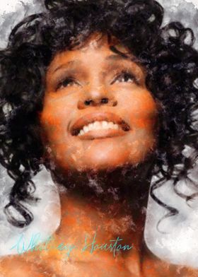 Whitney Houston watercolor