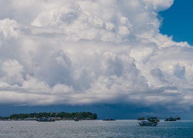 Huge White Clouds Above Po