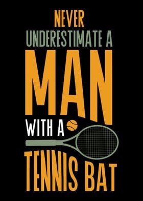 Man with a tennis bat