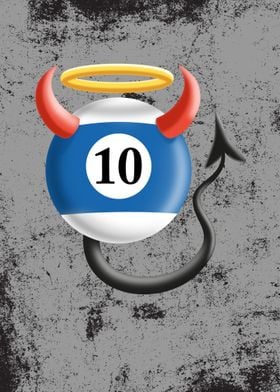 Billard Ball 10 Devil Ange