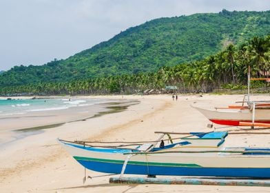 Local Boats On Nacpan Beac