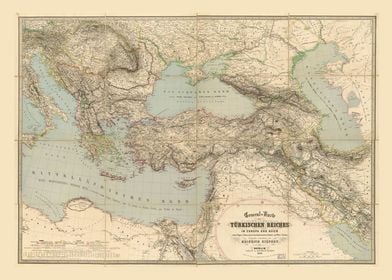 Turkey Ottoman Map 1855