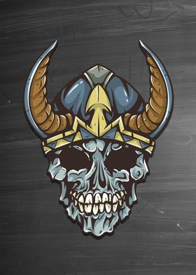 Skull Viking Grinning