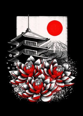 Asian Geisha Japan Lotus