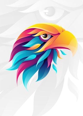 Colorful Eagle head