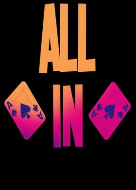 Poker ALL IN Karten Pik