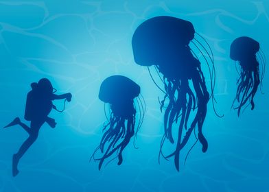 Scuba Diver Jellyfish 