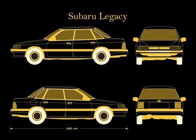 Subaru Legacy 1993 gold