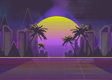 Neon Retrowave Skyline