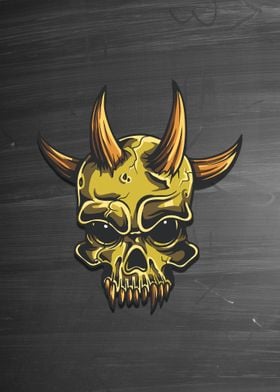 Skull Golden Diabolical