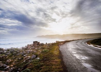 Tar road along coastline