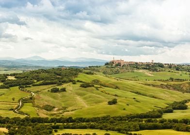 View of the town of Pienza