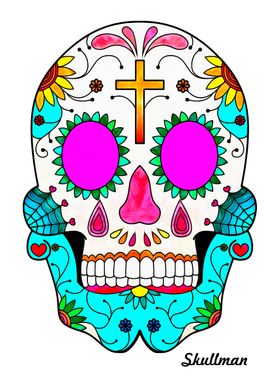 Colorful Sugar Skull Art