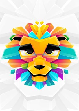 Colorful calm Lion